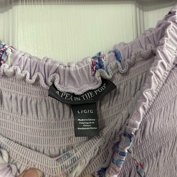 3 items for $30 A pea in the pod floral smocked babydoll shirt blouse maternity - Picture 7 of 10